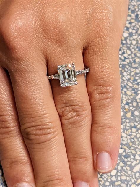 emerald cut engagement ring emerald cut ring baguette engagement ring
