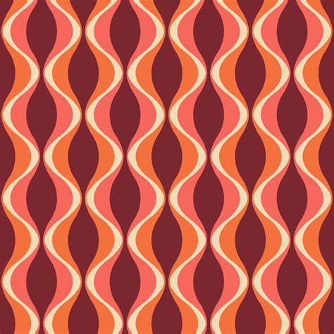 Aesthetic mid century printable seamless pattern with retro design ...