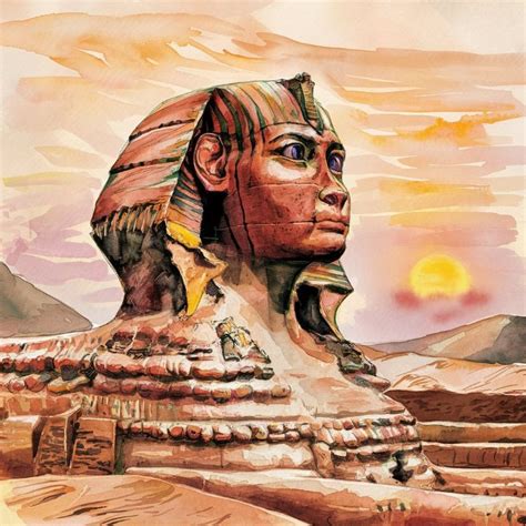 attractive picture   sphinx watercolor vision studio