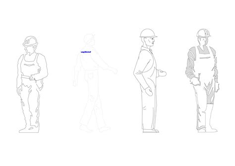 Человек (рабочий) в DWG - Чертежи, 3D Модели, Проекты, Бесплатно