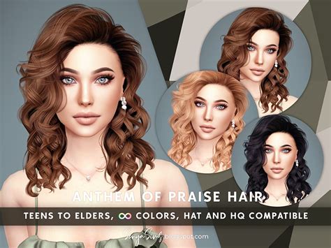 SONYASIMS - ANTHEM OF PRAISE HAIR - The Sims 4 Create a Sim - CurseForge