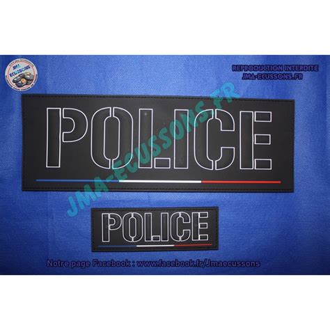 Bandes PVC Police BV ( Noir Fond Noir )