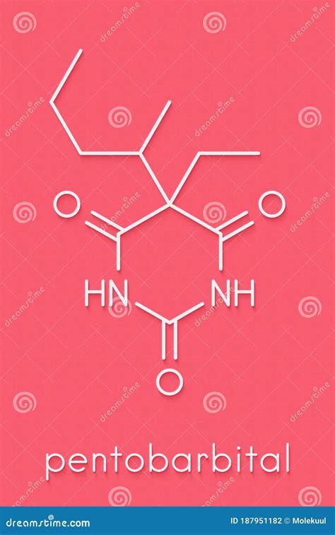 Pentobarbital Pentobarbitone Barbiturate Sedative, Chemical Structure ...