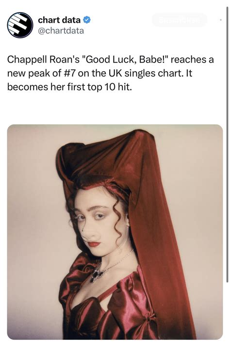 Chappell Roan's "Good Luck, Babe!" reaches a new peak of #7 on the UK ...