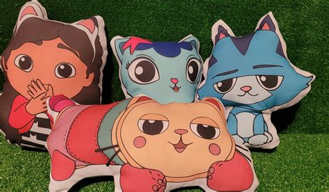 Gabby Dollhouse Inspired Plush Pillow Set Gabby , Catrat , Pillow Cat ...
