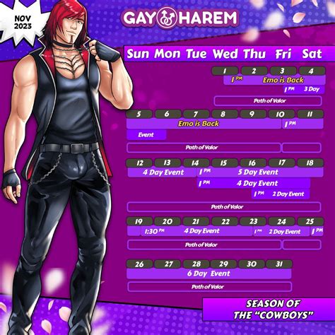 Gay Harem Game Calendar