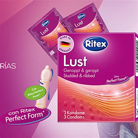 Los Preservativos Ritex LUST con relieve de puntos y estrías