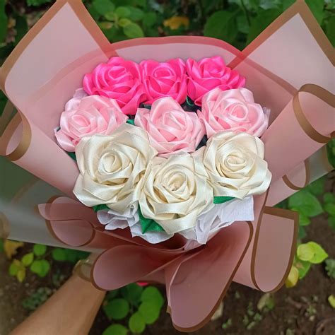 SATIN RIBBON FLOWER BOUQUET | Lazada PH
