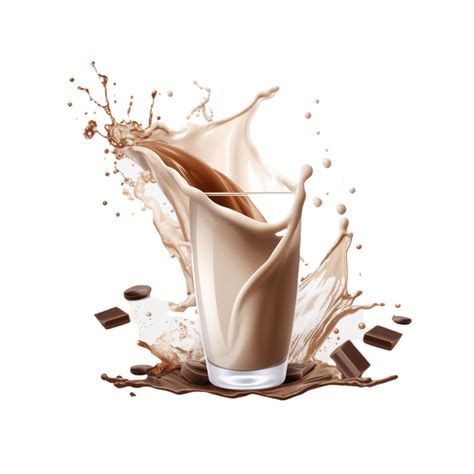 chocolate Milk splash in a glass 27291681 PNG