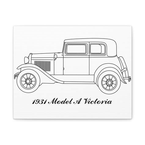 1931 Ford Model A Victoria White Canvas Wall Art – Model A T-Shirts & More