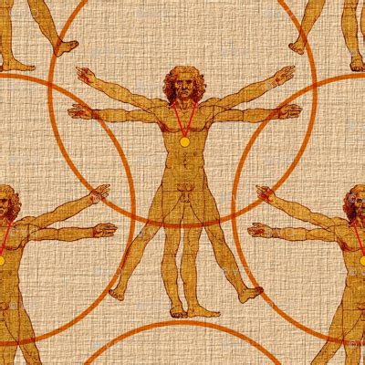 Vitruvian Man as Medalist fabric - vo_aka_virginiao - Spoonflower