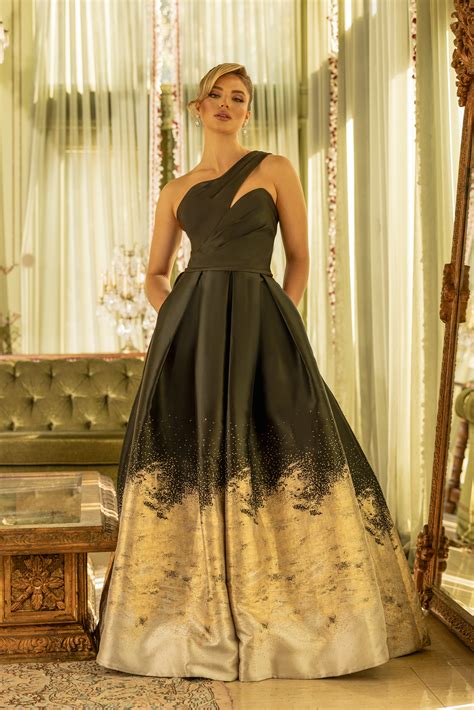 Black And Gold Ball Gowns Black And Gold Chiffon Maxi Dress