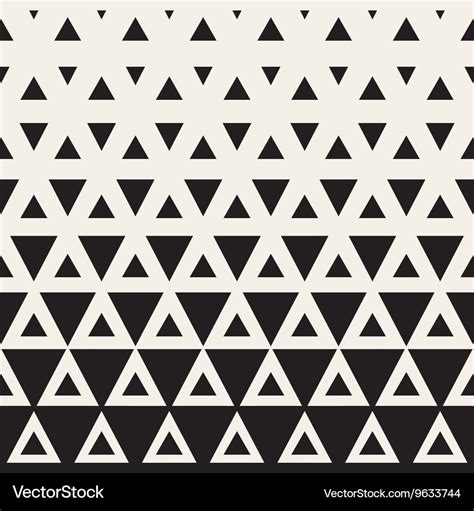 Seamless Black and White Triangle Halftone Vector Image