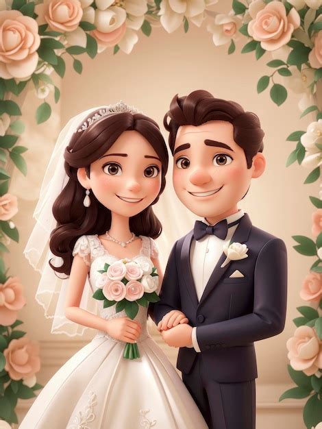 Premium AI Image | bride groom cartoon