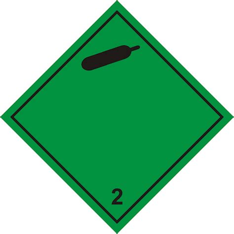 Таблица: Знак опасности 2.2 "Невоспламеняющиеся, нетоксичные газы ...