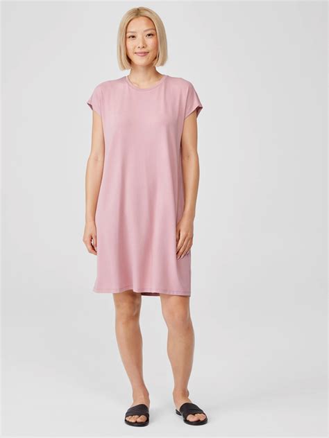 Fine Jersey Crew Neck Dress | EILEEN FISHER