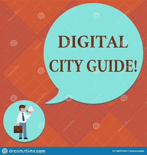 Handwriting Text Digital City Guide. Concept Meaning App Which Provides