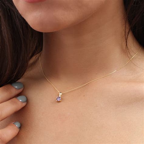 9ct Yellow Gold Birthstone Pendant Necklace
