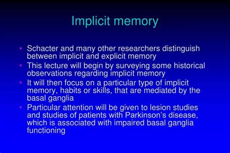 PPT - Implicit memory PowerPoint Presentation, free download - ID:2972720