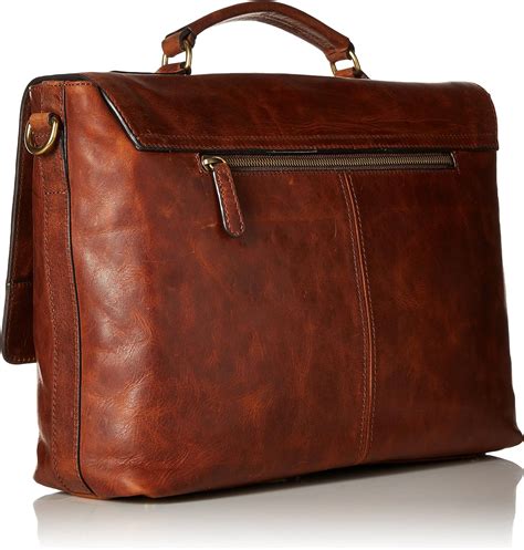 FRYE Men’s Logan Top Handle Messenger Bag, Dark Brown, One Size(Cognac