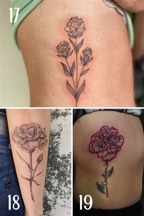 January Birth Flower Tattoo Designs {The Carnation} - TattooGlee