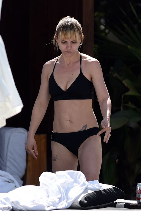 Christina Ricci in Black Bikini at a Pool in Miami, FL February 2016