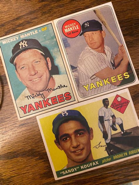 1969 Mickey Mantle 1967 Mickey Mantle & 1955 Sandy Koufax - Etsy
