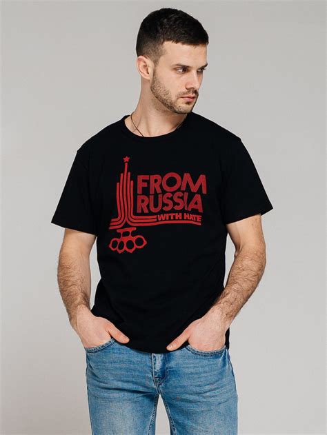 Футболка Mother Russia, размер 48, цвет черный, хлопок 92%, эластан 8% ...