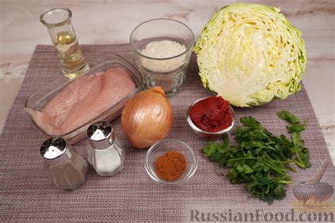 Рецепт: Рис с курицей и молодой капустой (на сковороде) на RussianFood.com