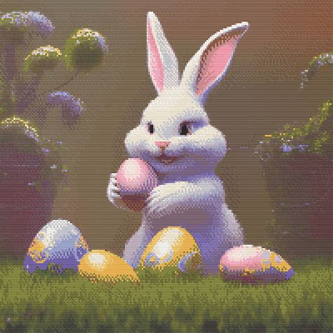 White Easter Bunny - 5D Diamond Painting Kit – Painting Diamonds