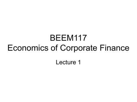 theory  corporate finance
