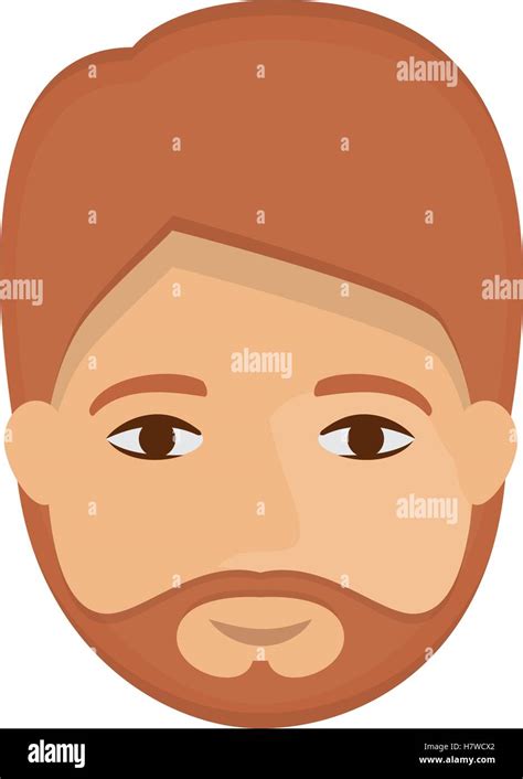 Man cartoon with beard icon. Male avatar person human and people theme ...
