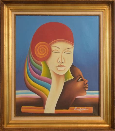 Sold at Auction: Pierre Donel (20th cent. Haitian). Mother & child ...