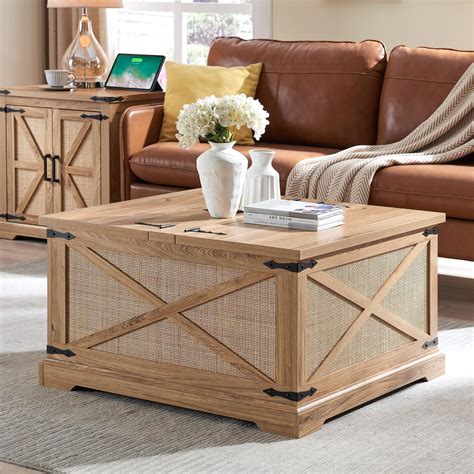 Amazon.com: Farmhouse Coffee Table, Heavy-Duty Square Coffee Table with