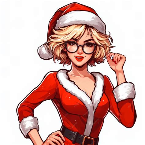 Premium Photo | A blonde girl in christmas costumes illustration