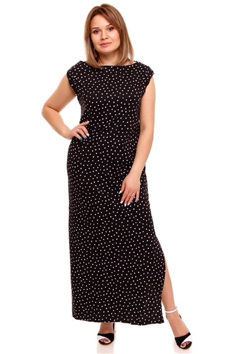Женское платье в горошек 6636003 черный купить оптом в HappyWear.ru