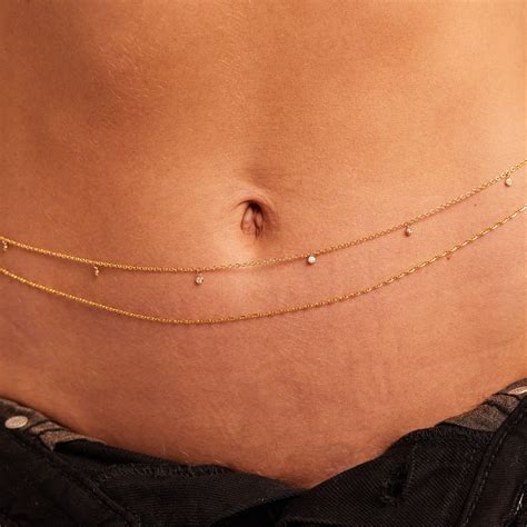 gold diamond drop belly chain baby gold