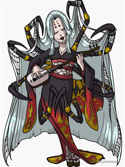 "Spider Yokai Jorōgumo Playing Shamisen MONSTER GIRLS Series I" Sticker ...