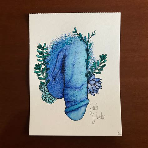 Retrato personal de pene y vulva Arte original de la acuarela acuarela