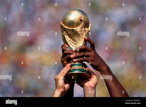 football world cup trophy winners hands  res stock photography