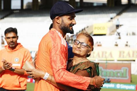 Mother's Hug For Debutant Akash Deep - Rediff Cricket