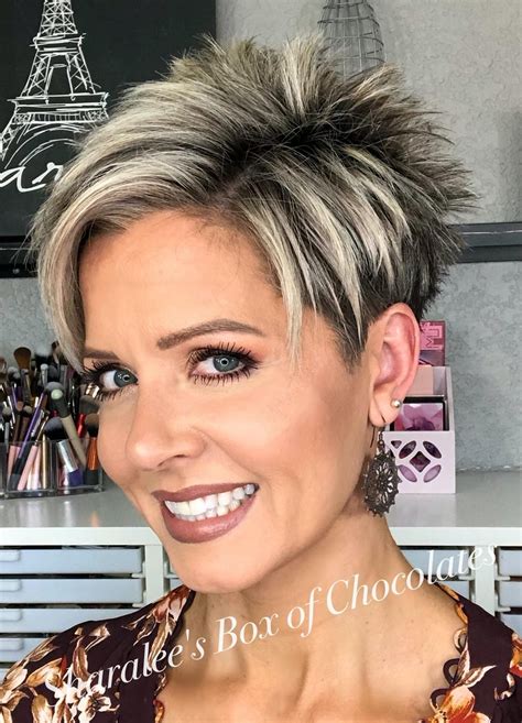 12 Platinum Pixie Cut With Dark Roots - Short Hair Color Ideas - Short ...
