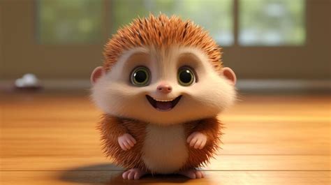 Premium AI Image | cute Pixar animation style baby hedgehog character Generative Ai