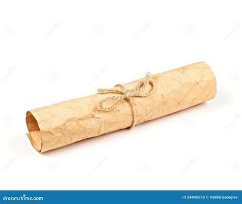 Gerolltes Papier stockfoto. Bild von nachricht, karte - 24490550