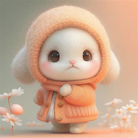 cute ai generated cartoon bunny ai generated image