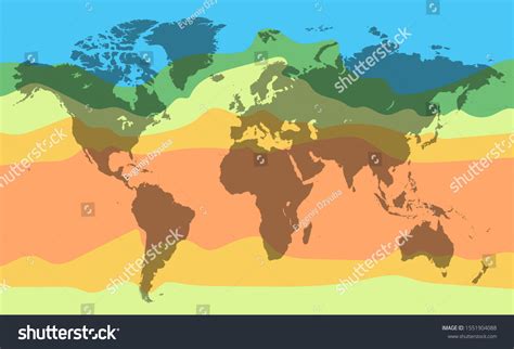 World Climate Temperature Map Detailed Vector Stock Vector (Royalty ...