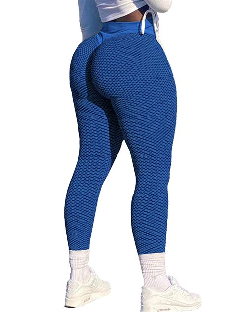 QRIC Women's High Waist Yoga Pants Seamless Ruched Booty Leggings