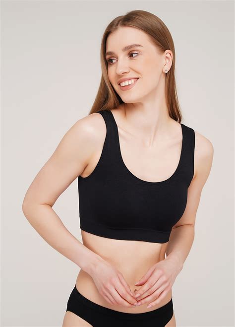 Безшовний топ на широких бретелях TANK TOP (чорний) Giulia — Офіційний ...