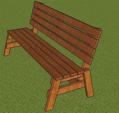 PLANS for Park Bench Plans 6ft Long DIY 2x4 Wood Construction, Fast ...