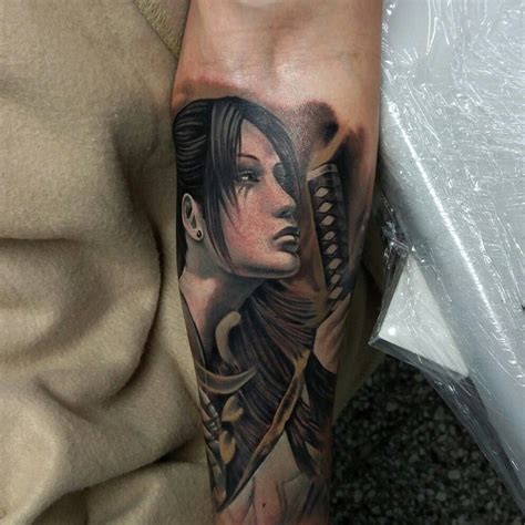 Samurai woman tattoo by Rikuturso